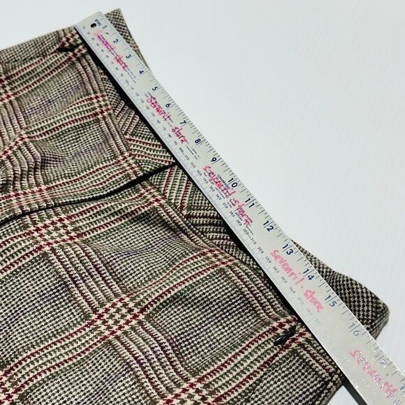 Akris Farida Pants Women's 12 Multicolor Plaid Cashmere Flared Leg NWT $2490 - Picture 6 of 9